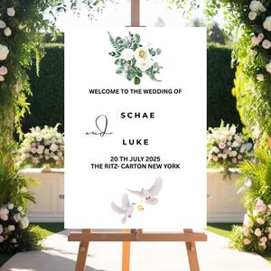 Minimalist Wedding Welcome Sign Template, Modern Welcome Wedding Sign, Editable Wedding Signange, Printable, Template Instant Download