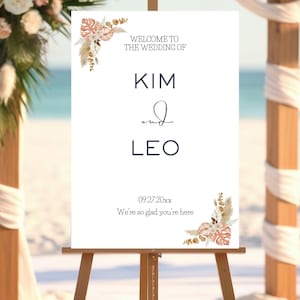 wedding welcome sign, template welcome poster, printable wedding welcome, beach wedding, boho wedding sign, minimalist welcome sign, boho