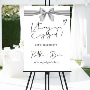 Engagement Welcome sign template, printable engagement welcome poster, modern boho wedding engagement party signage, engagement dinner