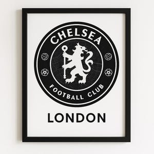 Chelsea FC Wall Art | London City Map Crest Poster | EPL Digital Download | Chelsea Football Decor