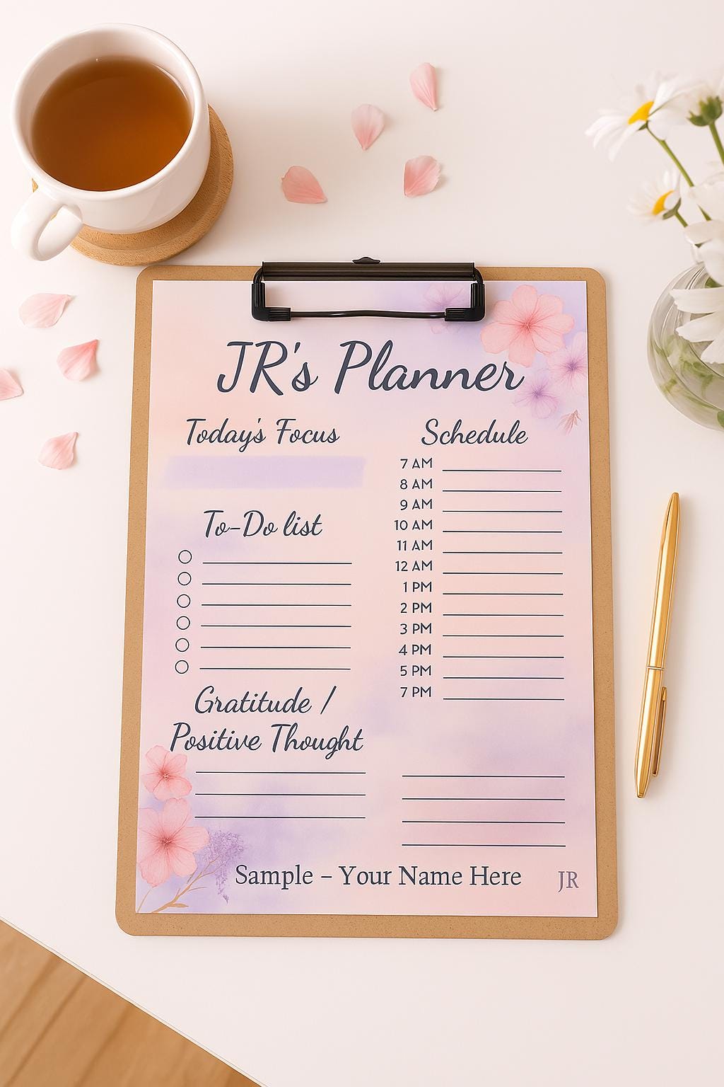 Daily Printable Planner Aesthetic To-do List & Schedule Self-care Focus ...