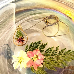Purple  Flower Teardrop Pendant