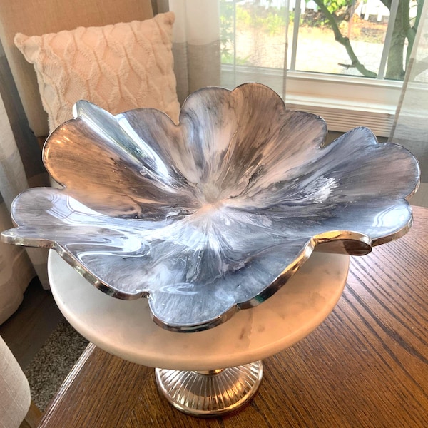 Resin Silver Metallic Bowl