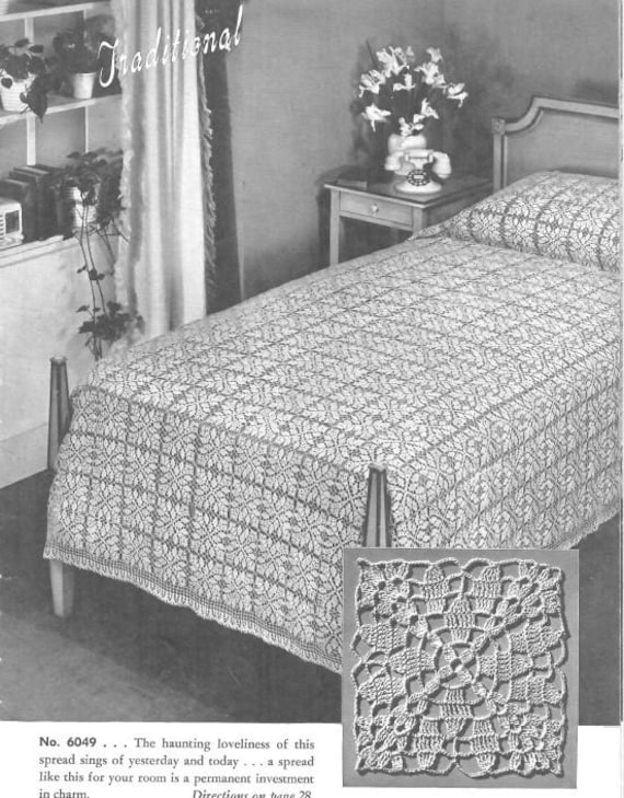 Traditional Bedspread Vintage Crochet