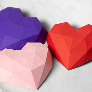 Heart Papercraft Template PDF | Low Poly Heart Model | Printable 3D ...