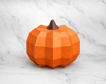 Pumpkin Papercraft Template | Printable 3D Halloween Paper Sculpture