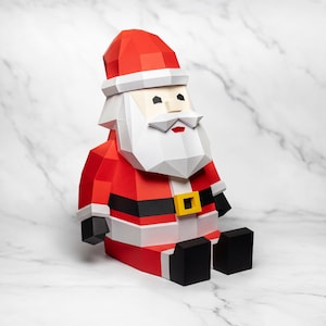 Santa Claus 3D Papercraft Pattern | Low Poly Christmas Decoration | Printable Digital Download
