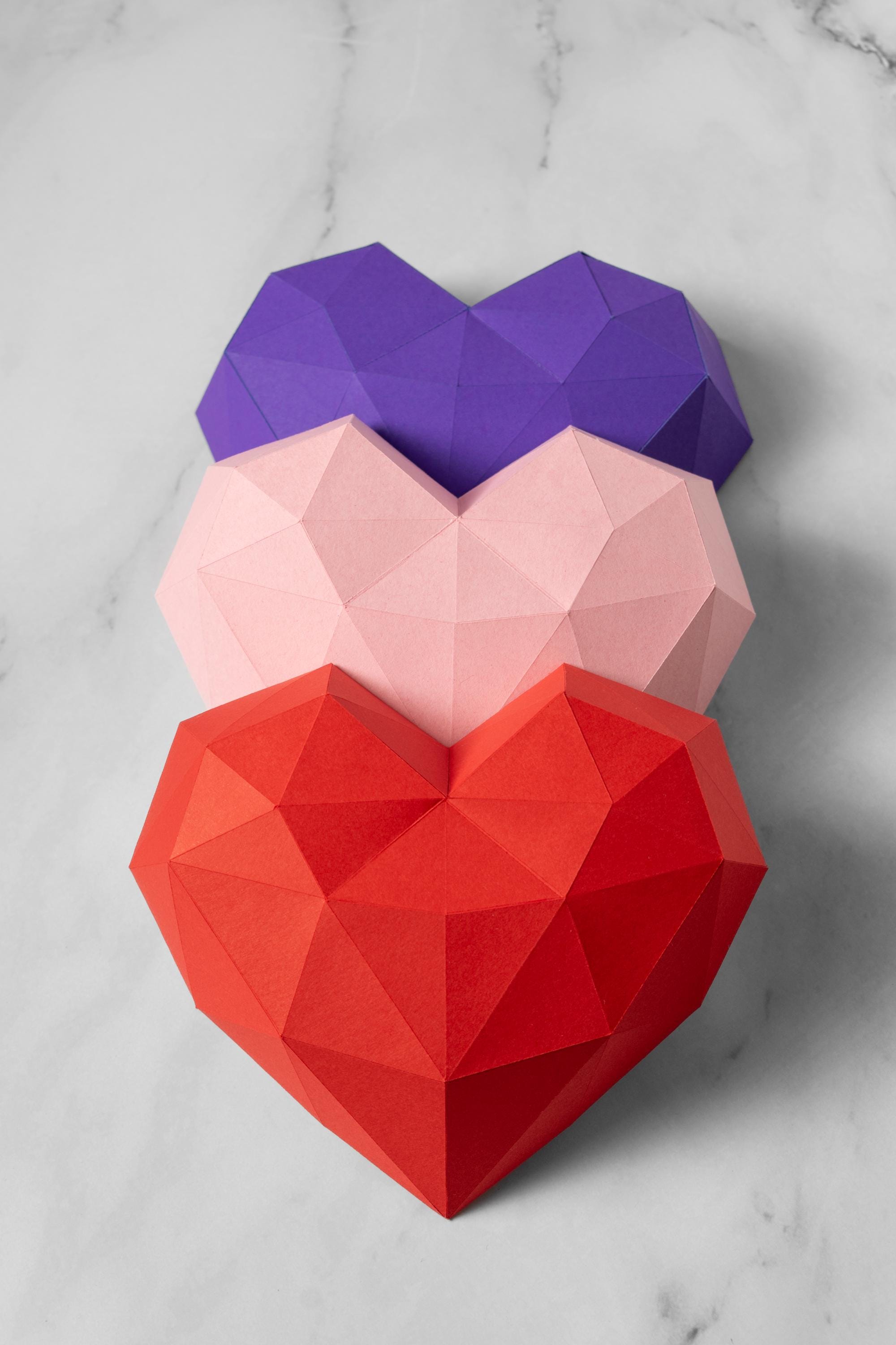 Heart Papercraft Template PDF | Low Poly Heart Model | Printable 3D ...