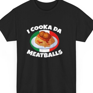 Camiseta unissex Little Italy, camiseta ítalo-americana com almôndegas, ótimo presente, camiseta ítalo-americana, moda gourmet