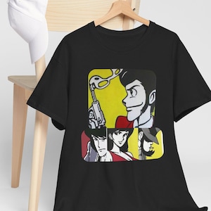Vintage Lupine Unisex T-Shirt, Goemon, Jigen Zenicata, Fujiko Tee, Anime Clothing, Wonderful Gift, Retro Tee