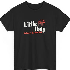 Camiseta unissex Little Italy, camiseta ítalo-americana com almôndegas, ótimo presente, camiseta ítalo-americana, moda gourmet