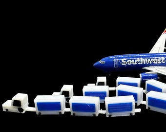 3x 1:400 Premium Gepäckwagen für Flugzeuge von Airport passend für Gemini Jets/NG Models/Herpa/JC Wings