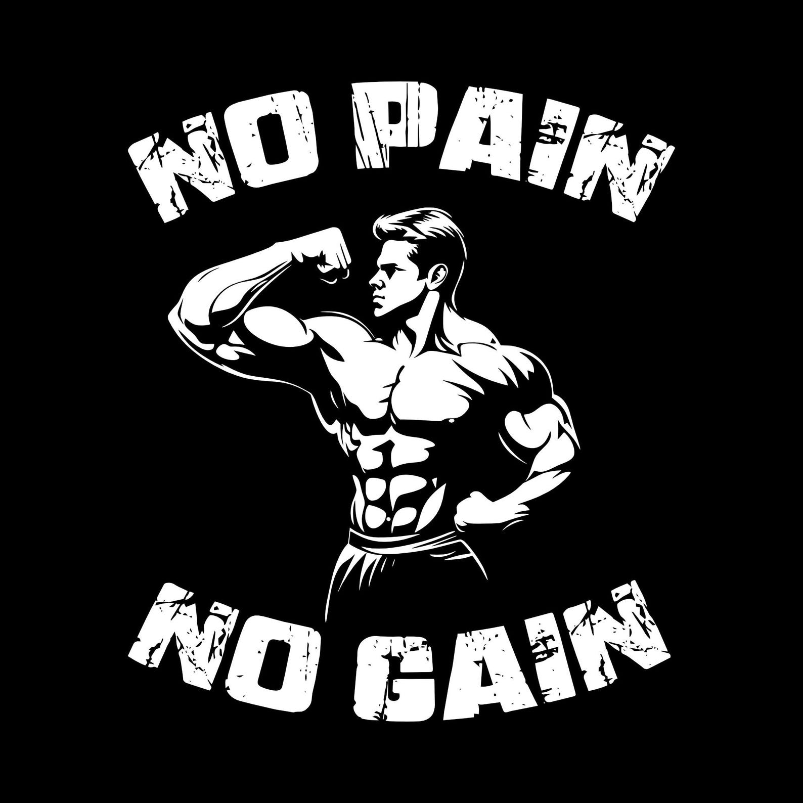 No Pain No Gain Gym PNG – Fitness T-shirt Design for POD - Etsy