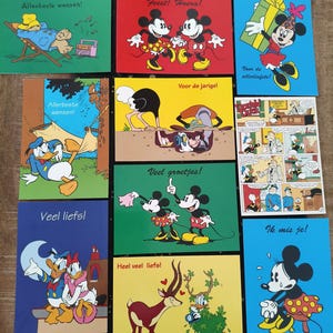 10 cartoline olandesi con testo Disney
