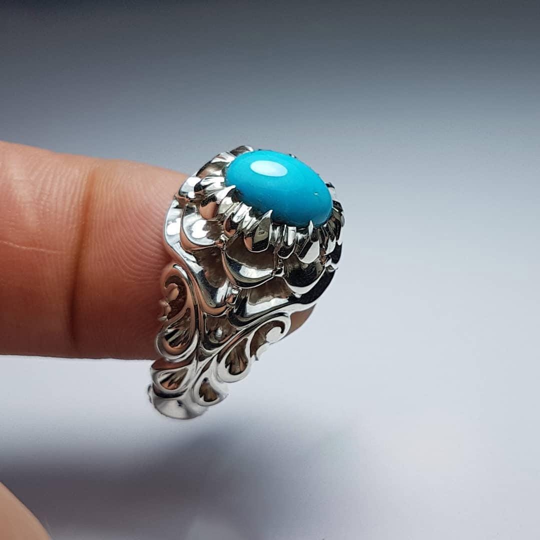 Rare Blue Nisapuri Feroza Ring Handmade 925 Sterling Silver Turquoise ...