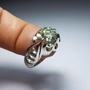 4 Carat Real Moissanite Diamond Handmade 925 Sterling Silver Ring, Men White Diamond Ring, High Quality White Diamond Ring, Engagement Ring