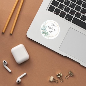 Stylish wedding stickers - Thank you stickers eucalyptus - Wedding favor labels