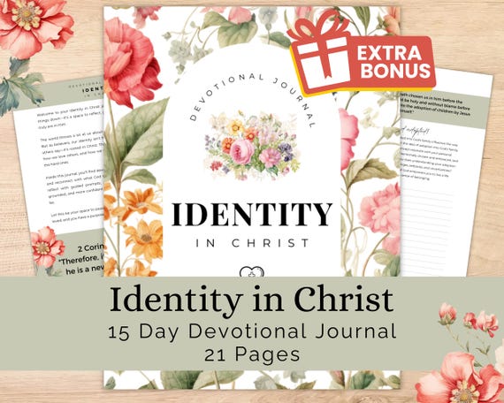 Identity in Christ Journal Printable • Christian Devotional • Spiritual Growth Bible Study Pages