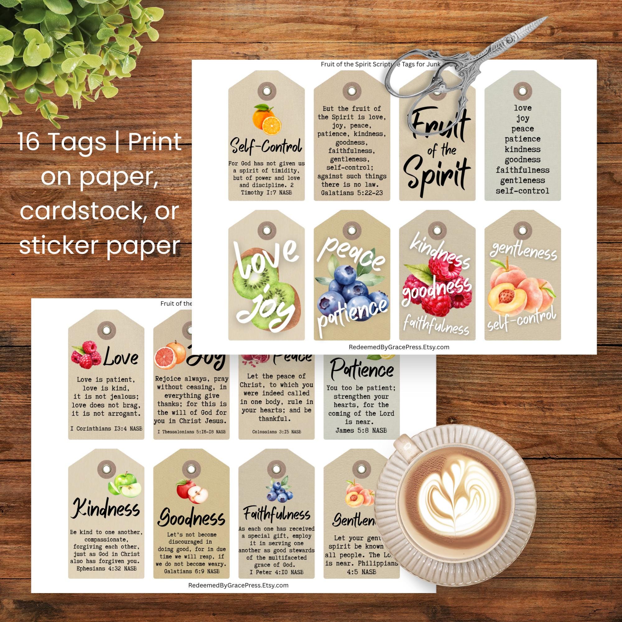 Fruit of the Spirit Scripture Cards Printable | Galatians 5 Bible Study ...