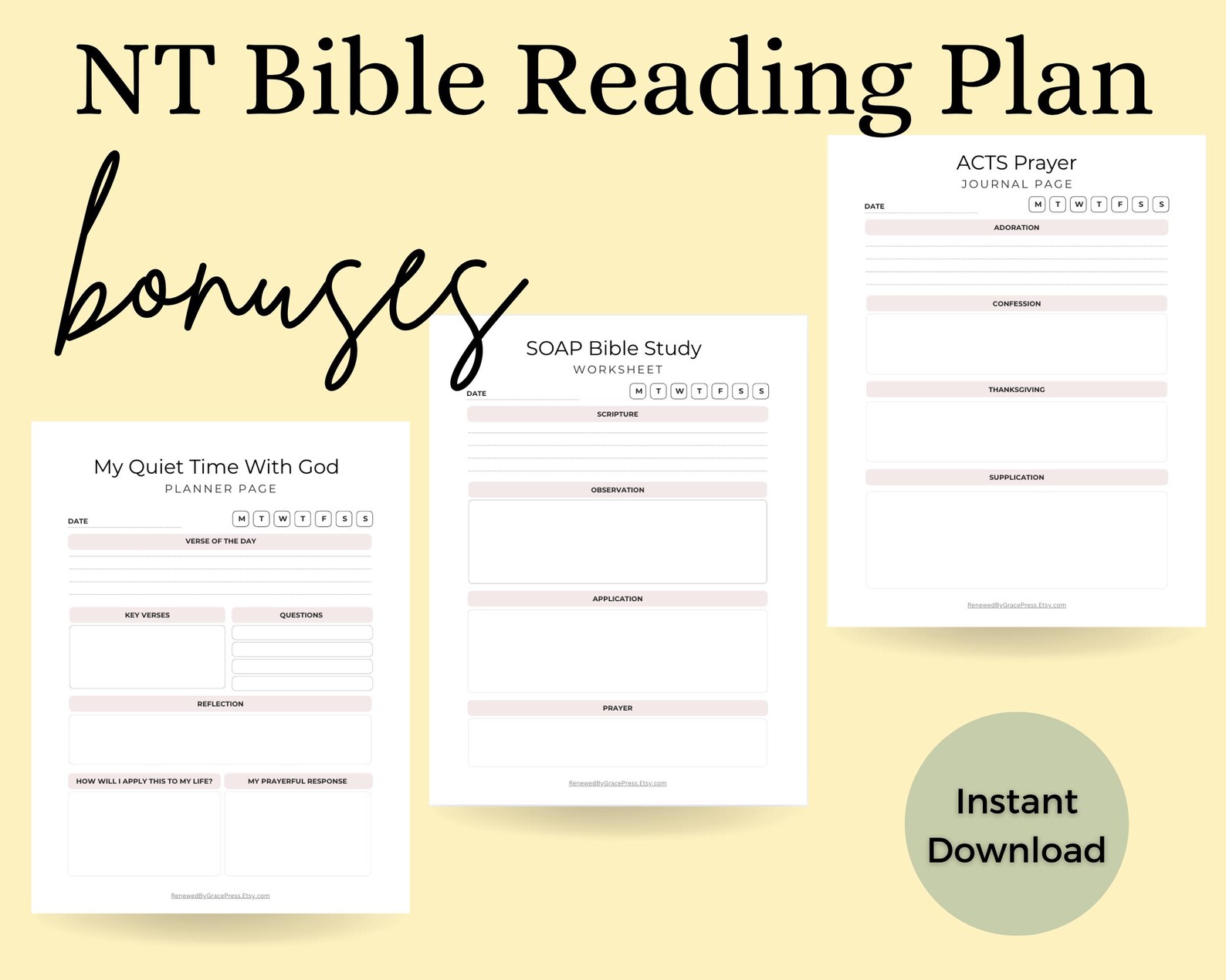90 Day New Testament Bible Reading Plan Summer Printable Tracker PDF - Etsy