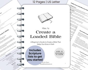 Loaded Bible Printable Guide PDF | How to Create a Loaded Bible | Bible Study Journal Ideas | Bible Annotation & Tip-In Guide