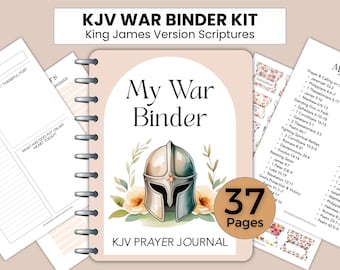KJV War Binder Kit | King James Bible Prayer Journal PDF | Scripture Writing & Bible Study Planner | Christian Prayer Binder Printable