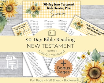 New Testament Bible Reading Plan - 90 Day New Testament Reading Plan ...