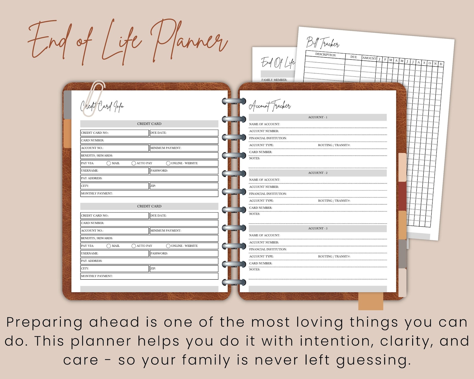 End of Life Planner Printable PDF • Emergency Binder, Legacy Planner ...
