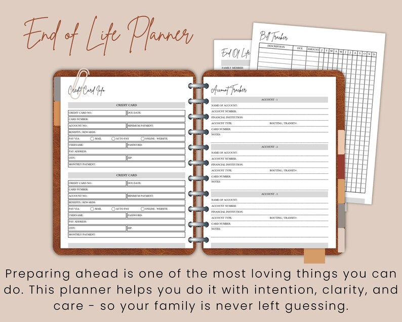 End of Life Planner Printable PDF • Emergency Binder, Legacy Planner ...