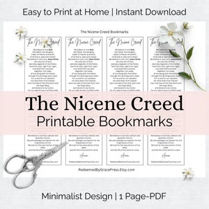 Druckbares Liesa Creed Lesezeichen Minimalistisches Schwarzweiß christliches Lesezeichen PDF Sofortiger Download für Bibelstudien oder Kirchengebrauch