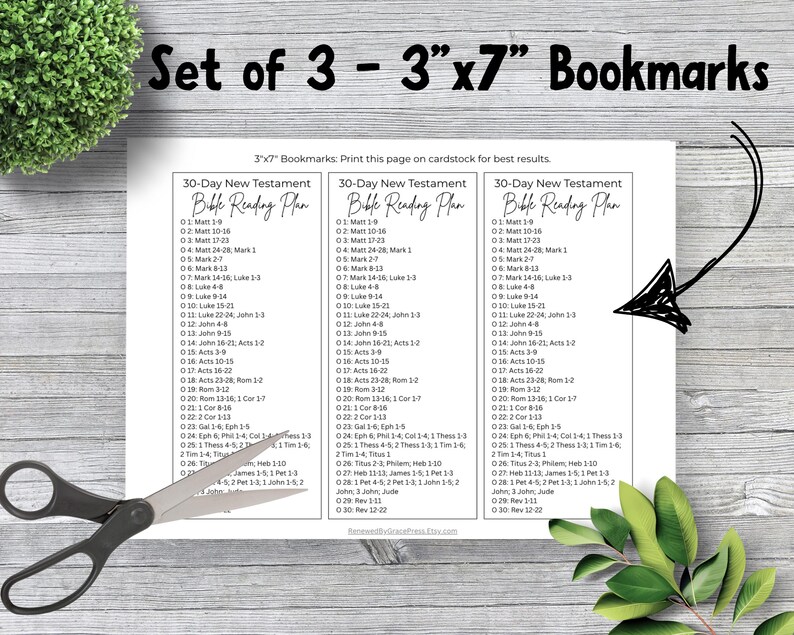 30-day New Testament Bible Reading Plan Printable | Daily Scripture ...
