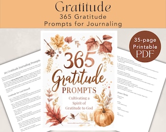 365 Christian Gratitude Prompts with Bible Verses | Printable Daily Faith Journal Scripture Reflections