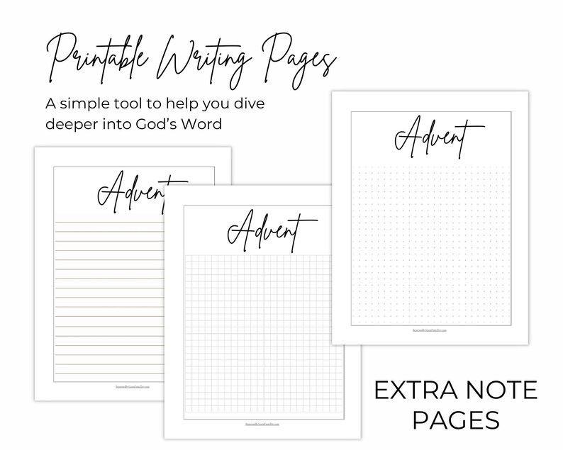 Advent Scripture Writing Plan, Printable Bible Study Guide, Christmas ...