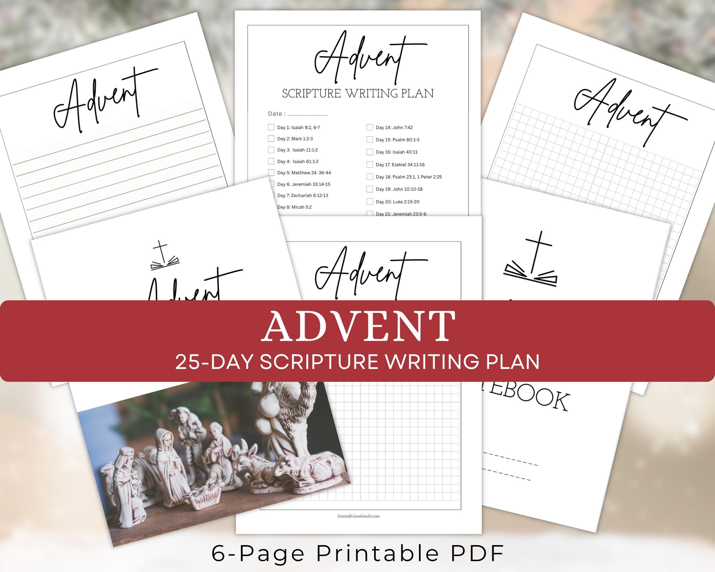 Advent Scripture Writing Plan, Printable Bible Study Guide, Christmas ...