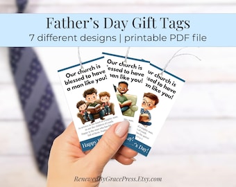 Fathers Day Church Tag Printable Gift Tags for Dad, Religious Cards Church Gifts