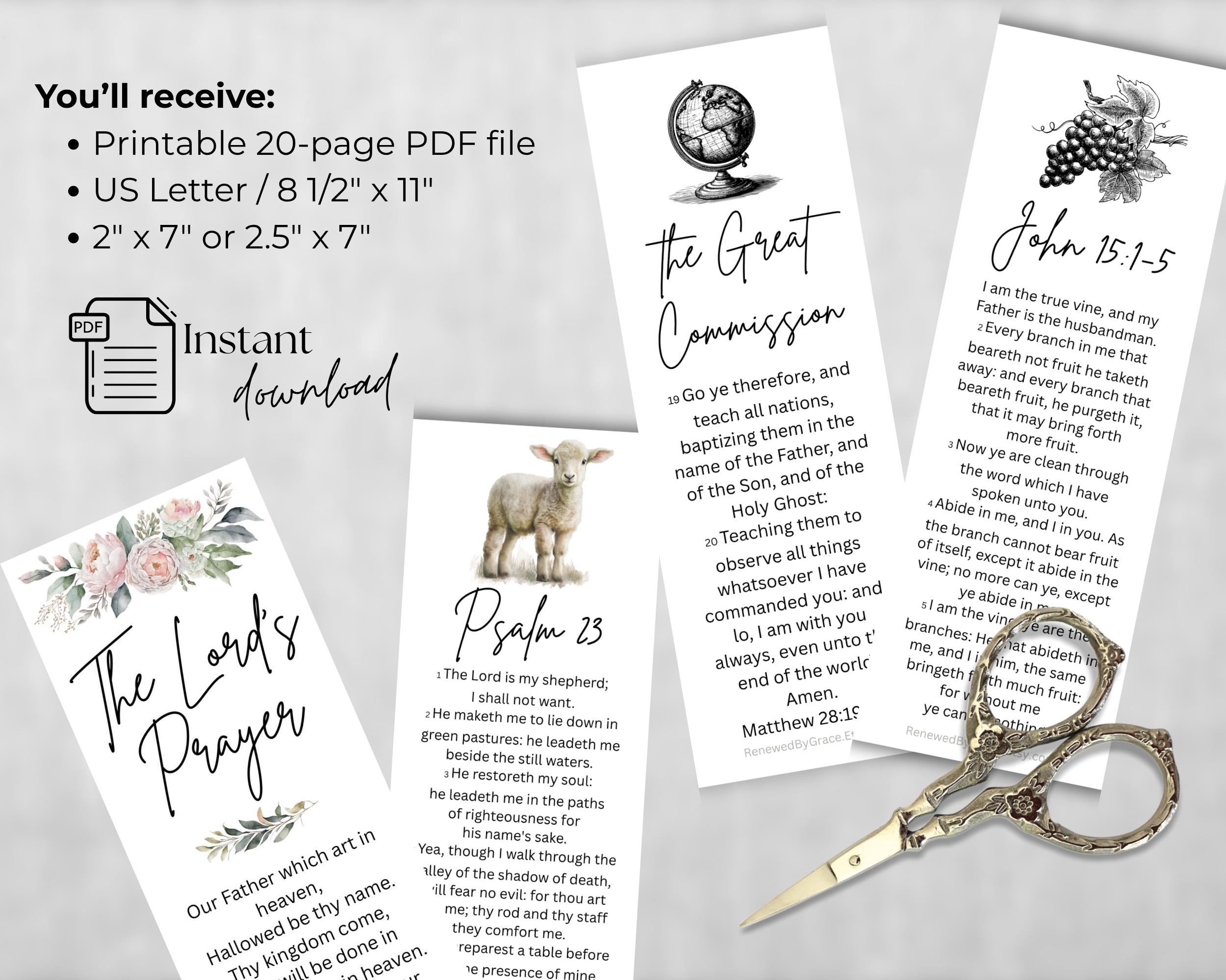Scripture Memory Bookmark Bible Study Bookmarks Bundle Printable, Christian Bookmark Set, SOAP ...