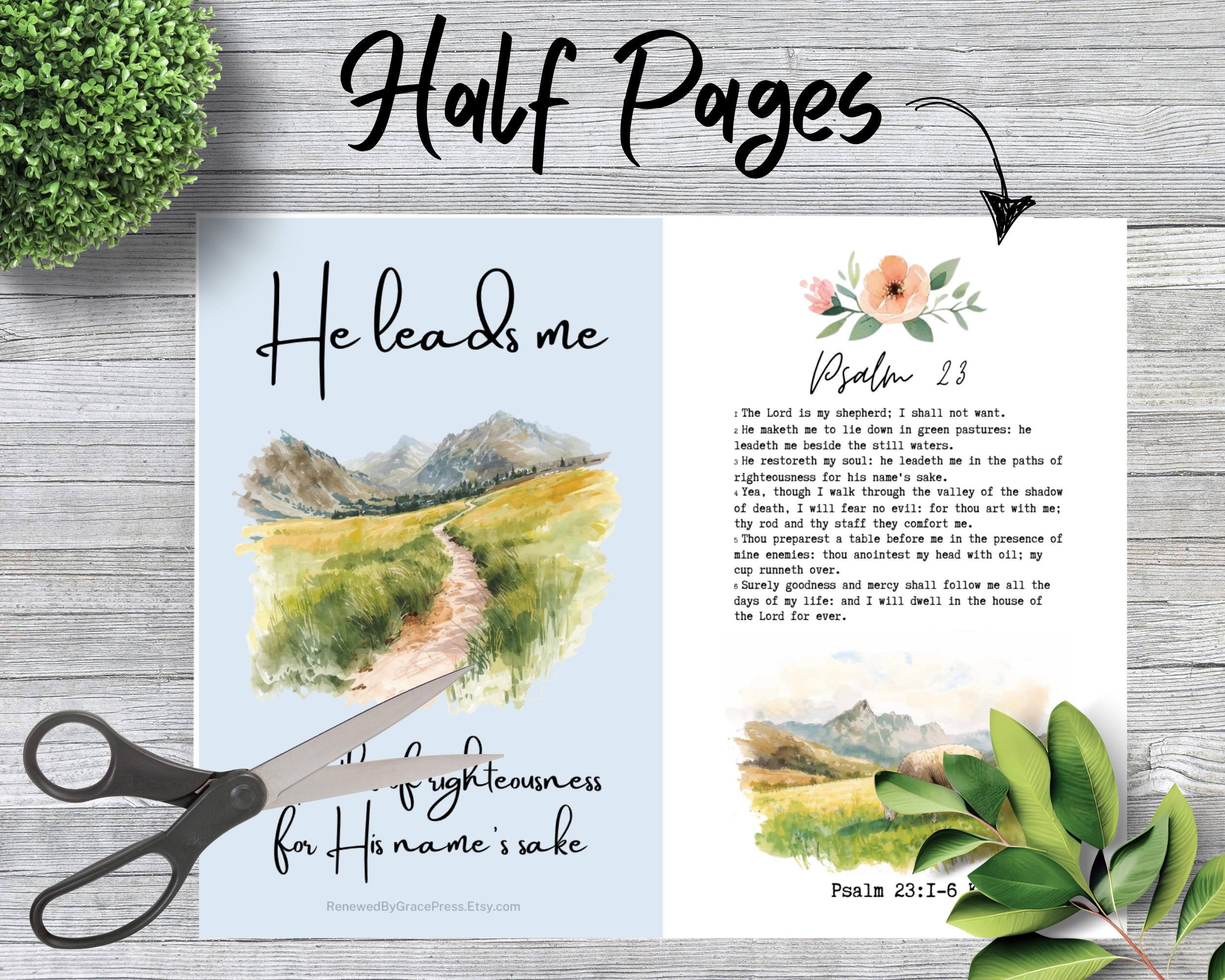 Psalm 23 Bible Tip Ins Printable | Bible Journaling Inserts | Loaded ...