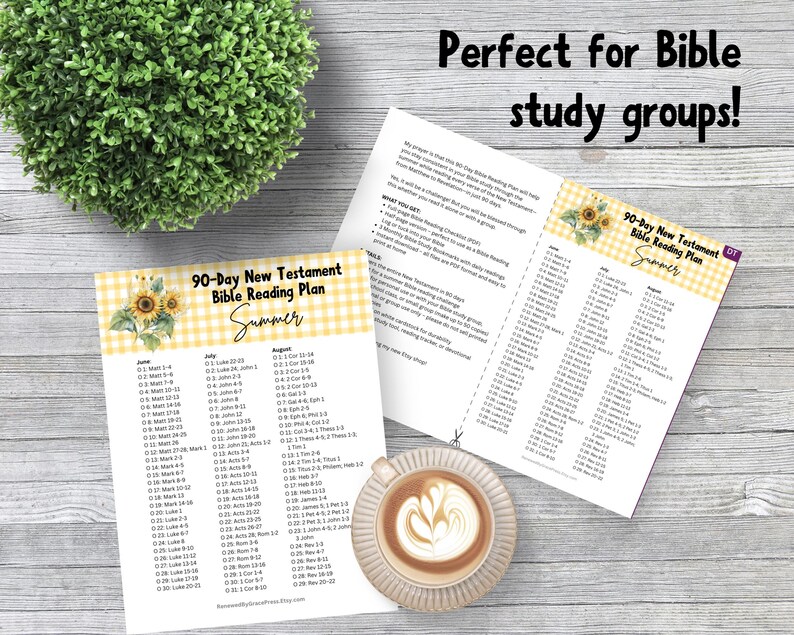 90 Day New Testament Bible Reading Plan Summer Printable Tracker PDF - Etsy
