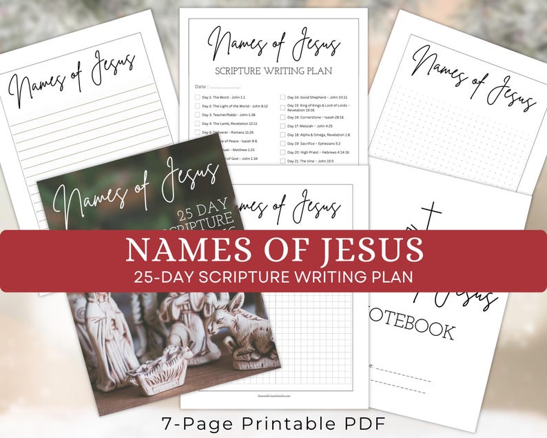 Names of Jesus Scripture Writing Plan | Christmas Advent Bible Verses ...