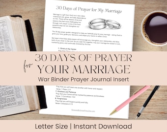 Marriage Prayer Printable War Binder Insert Christian Marriage Prayer Journal PDF