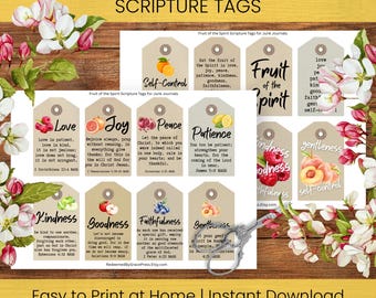 Fruit of the Spirit Printable for Kids | Sunday School Craft Bible Verse Cards | Christian Kids Activity Galatians 5