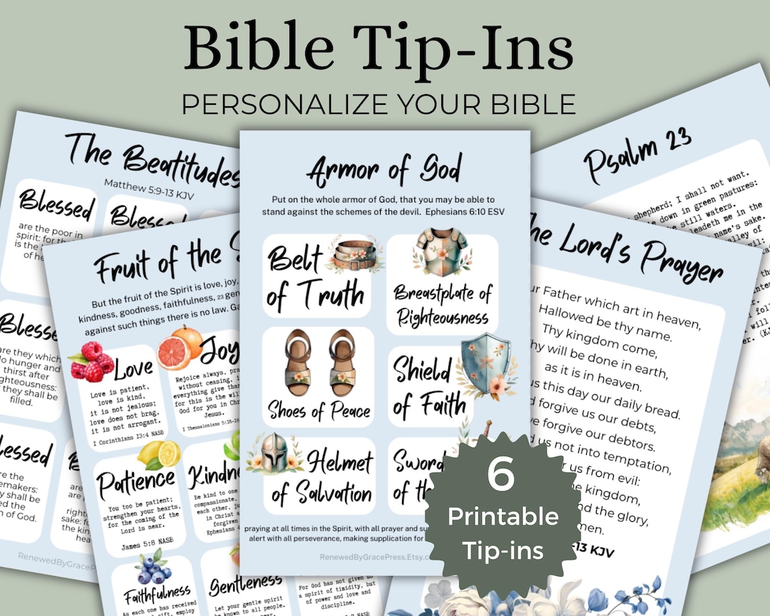 Bible Tip-ins Printable Bundle for Loaded Bible | Bible Journaling ...