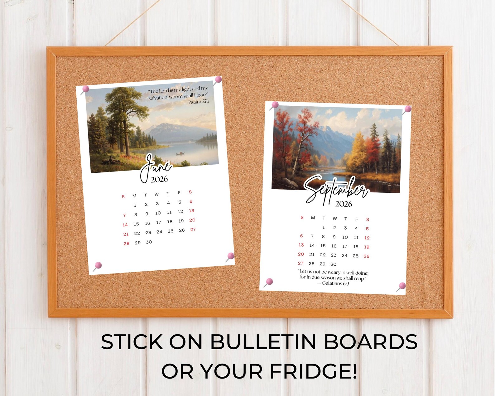 2026 Bible Verse Calendar Printable • Christian Scripture Wall Art ...