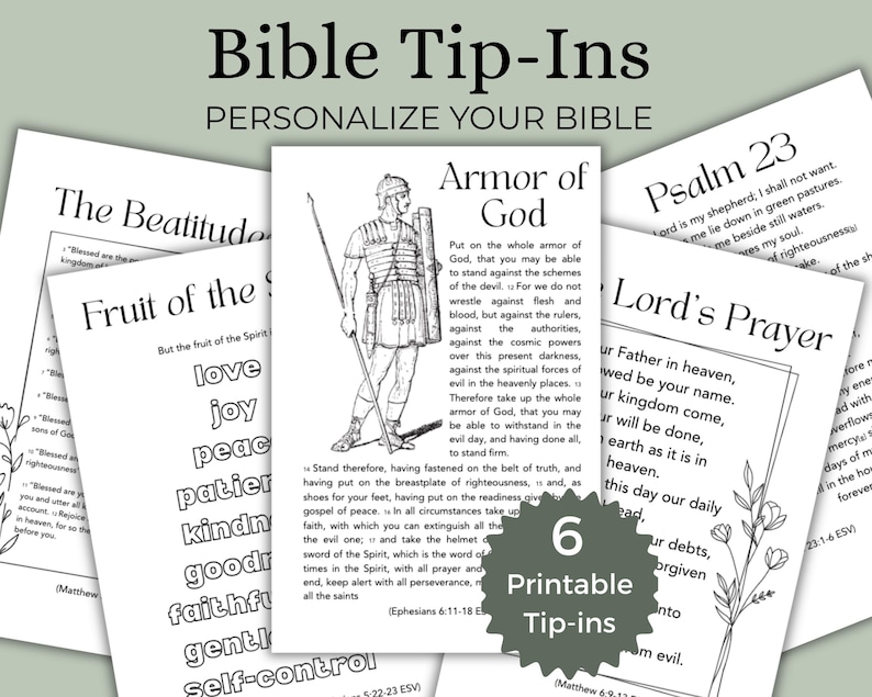 Minimalist Bible Tip-ins Printable Bundle | Loaded Bible Inserts PDF ...