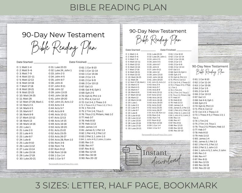 90-day New Testament Bible Reading Plan | Minimalist Scripture ...