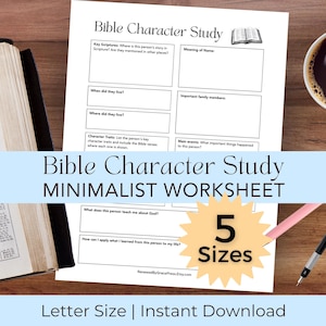 Bibel Charakter Studium Arbeitsblatt zum ausdrucken | Bibelstudienvorlage PDF | Schrift-Charakter-Profilseite | Druckbare Anleitung zum Bibellesen