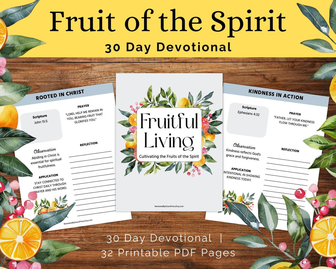 Fruit of the Spirit Devotional 30 Day Devotional Journal for Women ...