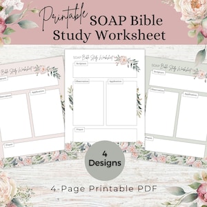 Printable SOAP Bible Study Template Digital Journal Christian Study Worksheets Faith Reflection PDF Faith Journal Pages