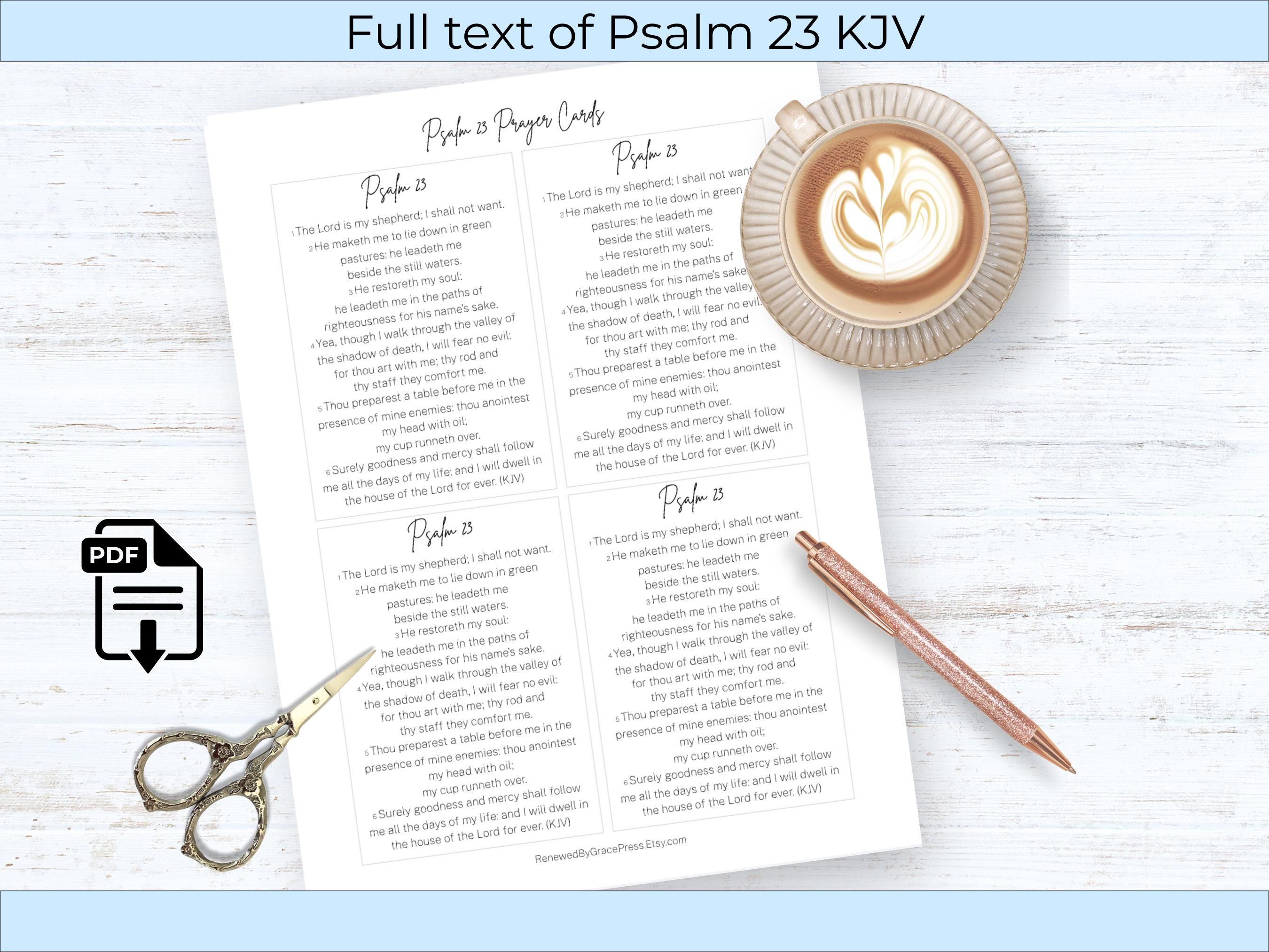 Psalm 23 Printable KJV Scripture Cards • Bible Verse Cards Printable ...