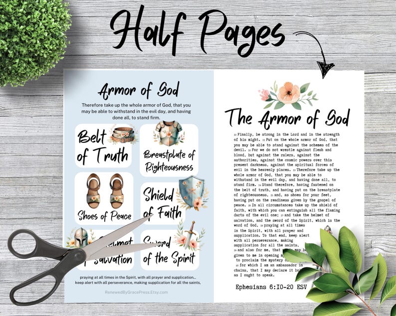 Armor of God Bible Tip-ins • Printable Study Inserts for Journaling ...